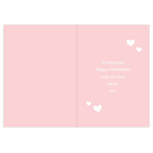 personalised heart confetti valentine's day card