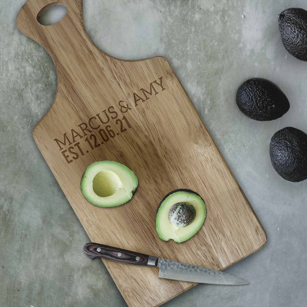 personalised wooden paddle board engraved over 2 lines
