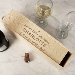 personalised wooden wine box